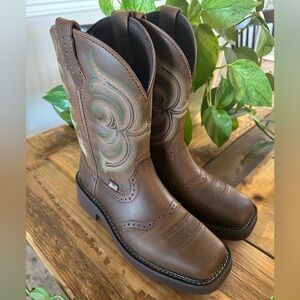 Justin Boots Leather Western Work Boots